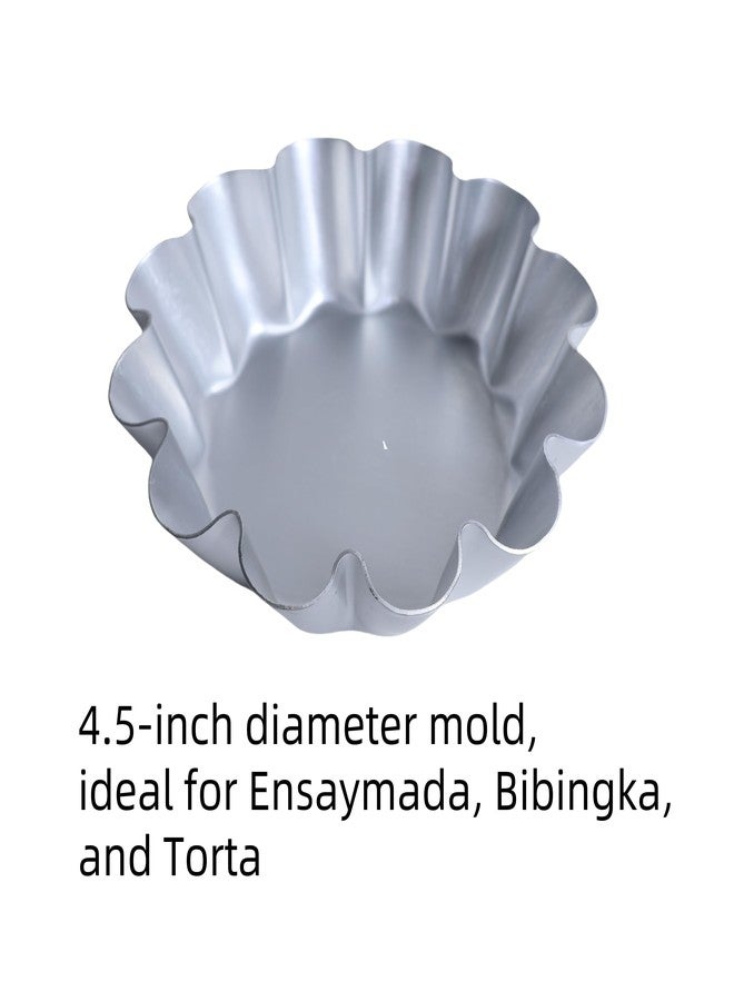 FAQQI 6 Pcs, Large 4.5 Inches Ensaymada Molder Filipino, Bibingka Molder Filipino, Torta Molder - Extra Large Round Cake Pan with Wave Edge for Traditional Filipino Desserts, Perfect for Ensaymada - Image 5